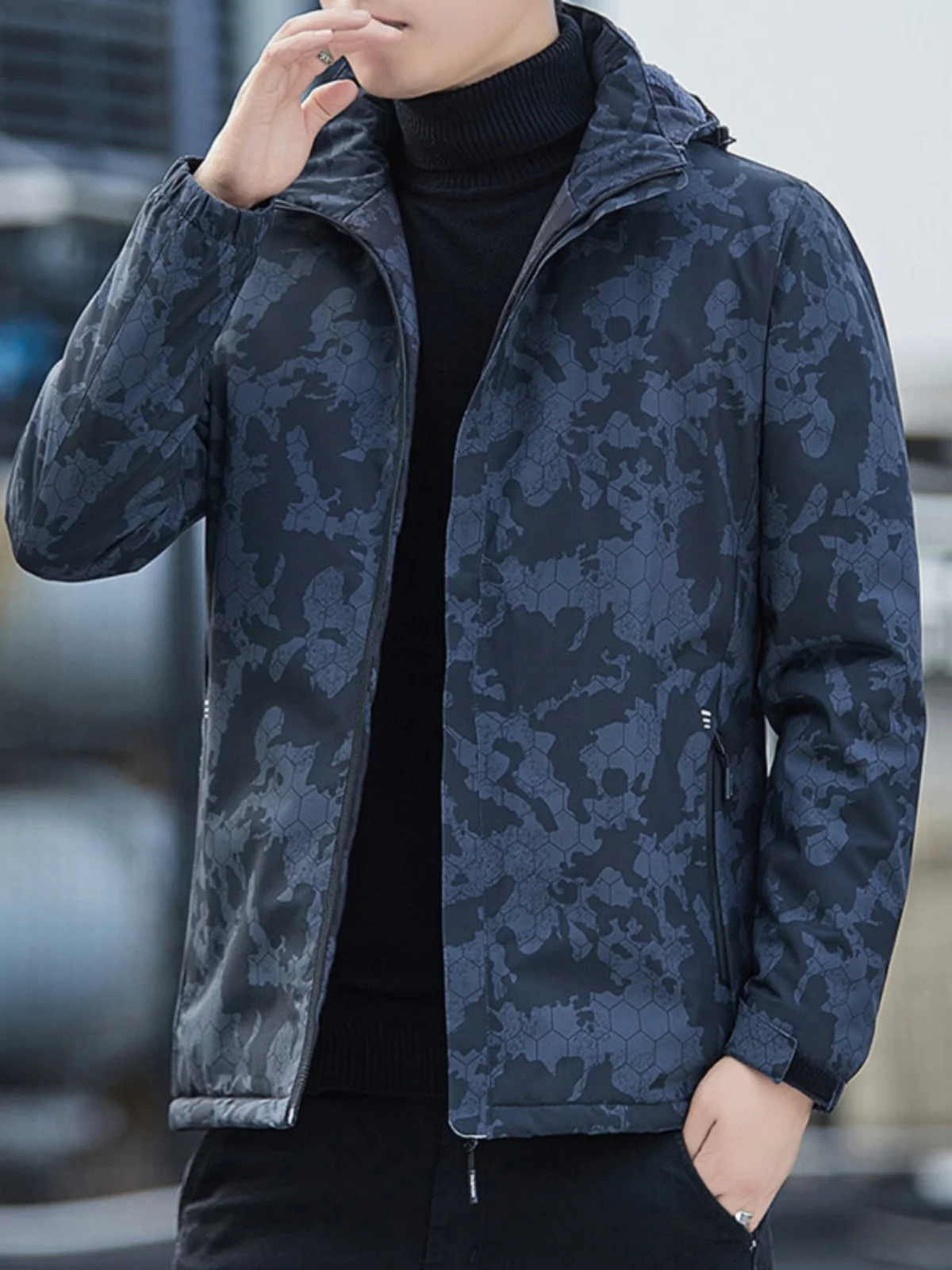 Зимняя камуфляжная повседневная куртка на флисовой подкладке мужская уличная