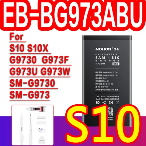 Аккумулятор NOHON для Samsung Galaxy S8 S9 Plus S10e S10 S20 Ultra S21 FE S10x Note 10 Plus 8 S7 Edge S6 S5 A50 A30 A30S сменный литий-полимерный батарея