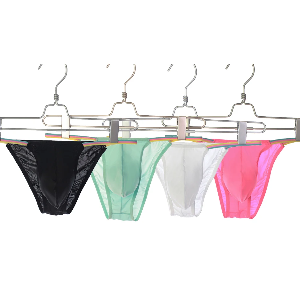 Tyhengta Men's Briefs Low Rise Bikini Underwear Bulge Enhancing Nylon Briefs
