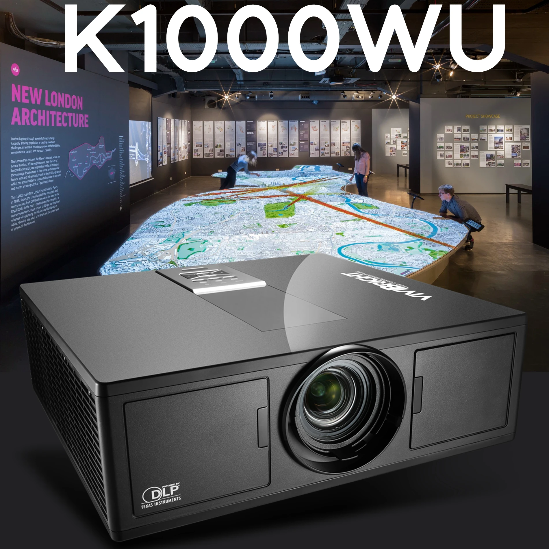 

Vivibright K1000WU 4k High Brightness DLP Laser projector for Large Venue Outdoor Full type 3D Compatibility Digital 3D