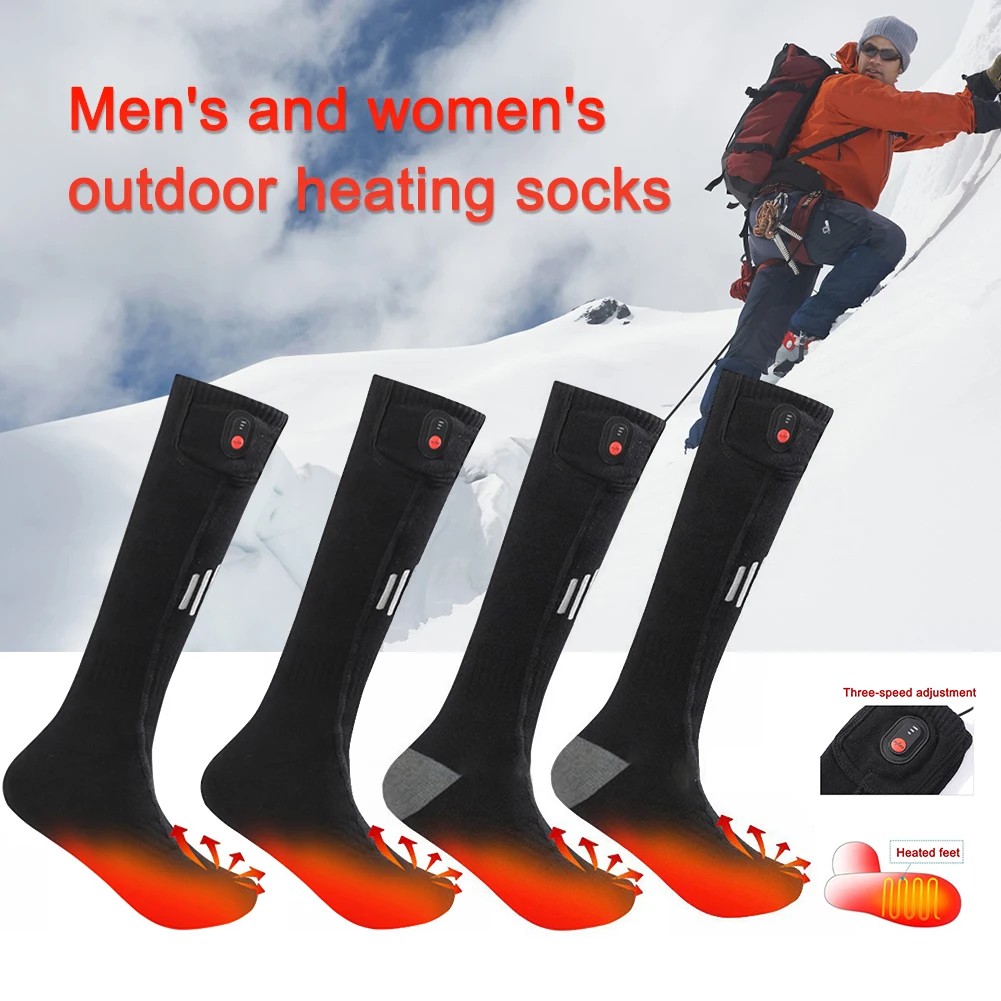 

5V Winter Warm Snowmobile Skiing Heated Socks Rechargeable 4000mAh Battery Powered Heating Socks with 3 Adjustable Temperatures