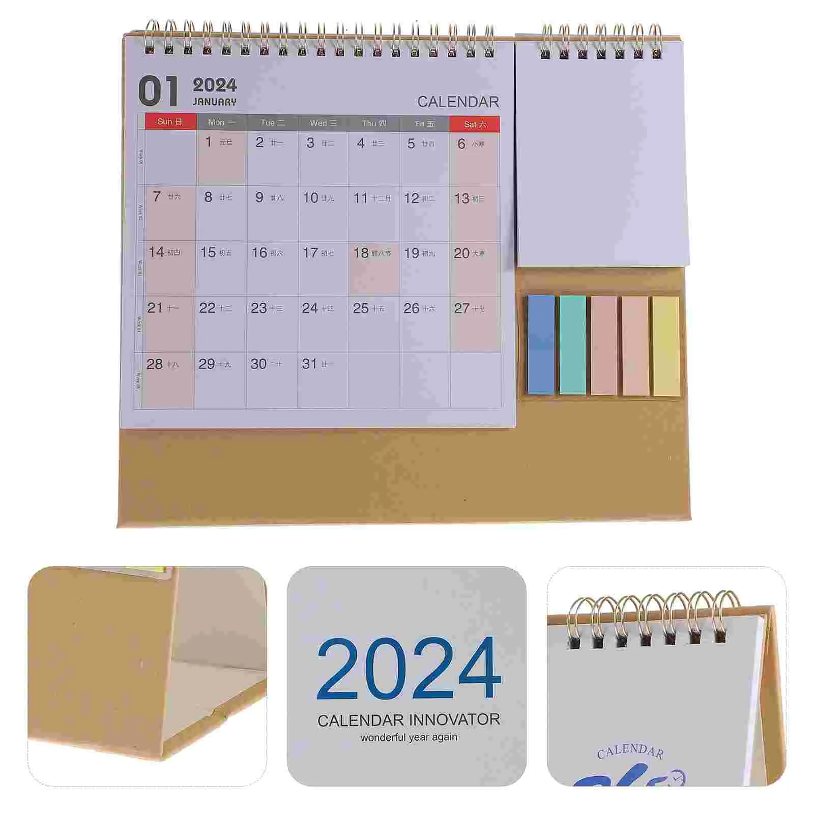 

Calendar Desk Pink Decor Countdown 2024 Desktop Calendar-2024 Vertical Monthly Ornament