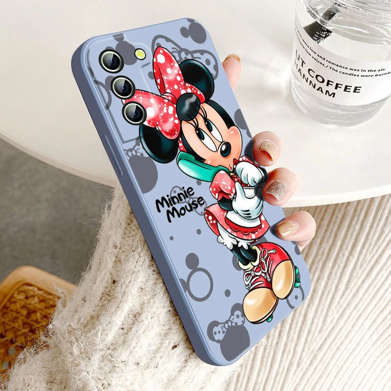 

Minnie Cute Cartoon For Samsung Galaxy S23 S22 S21 S20 FE Ultra Plus S10 Lite 5G Liquid Rope Phone Case