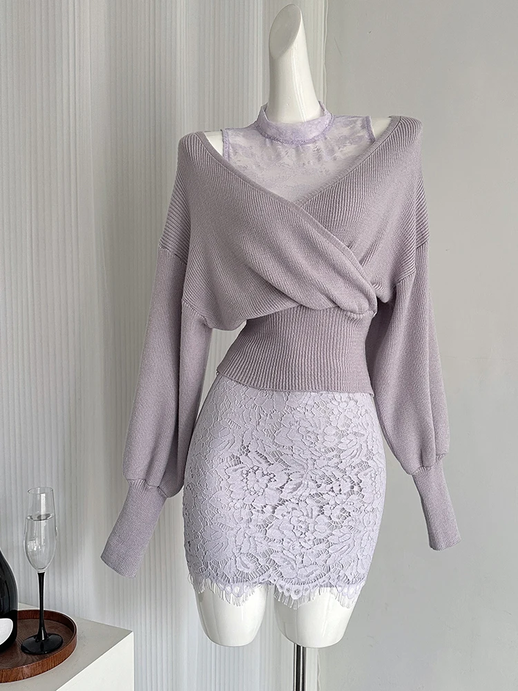 Зимняя женская французская винтажная шикарная одежда Old Money комплект из трех