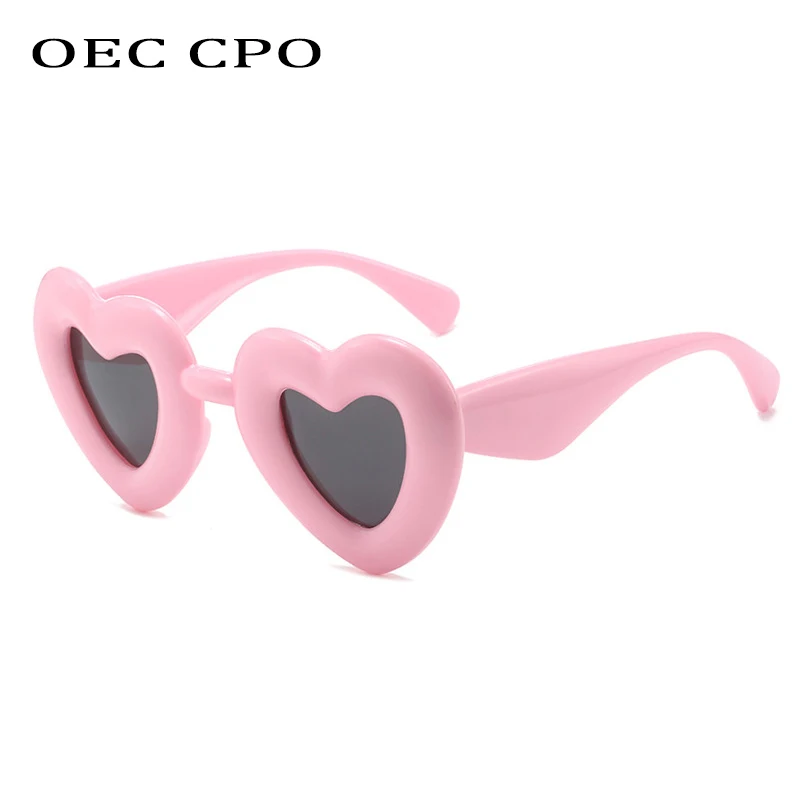 

2023 Heart Shaped Punk Sunglasses Women Trends Candy Color Shades Eyewear Female Metal Hinge Gradient Lens Sun Glasses UV400