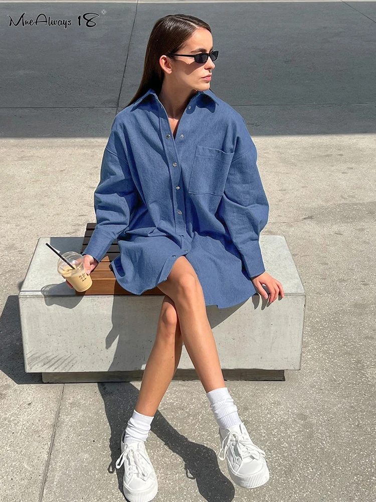 Mnealways18 уличные женские длинные потертые джинсовые рубашки с длинным рукавом