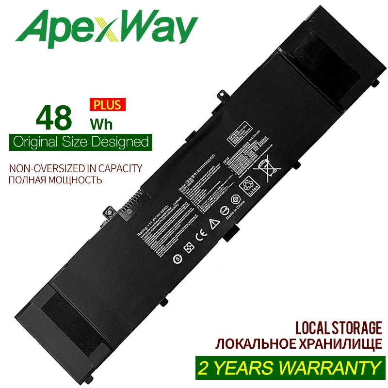 

ApexWay New 11.4V 48Wh B31N1535 Battery for Asus ZenBook UX310 UX310UA UX310UQ UX410UA 0B200-02020000 Series