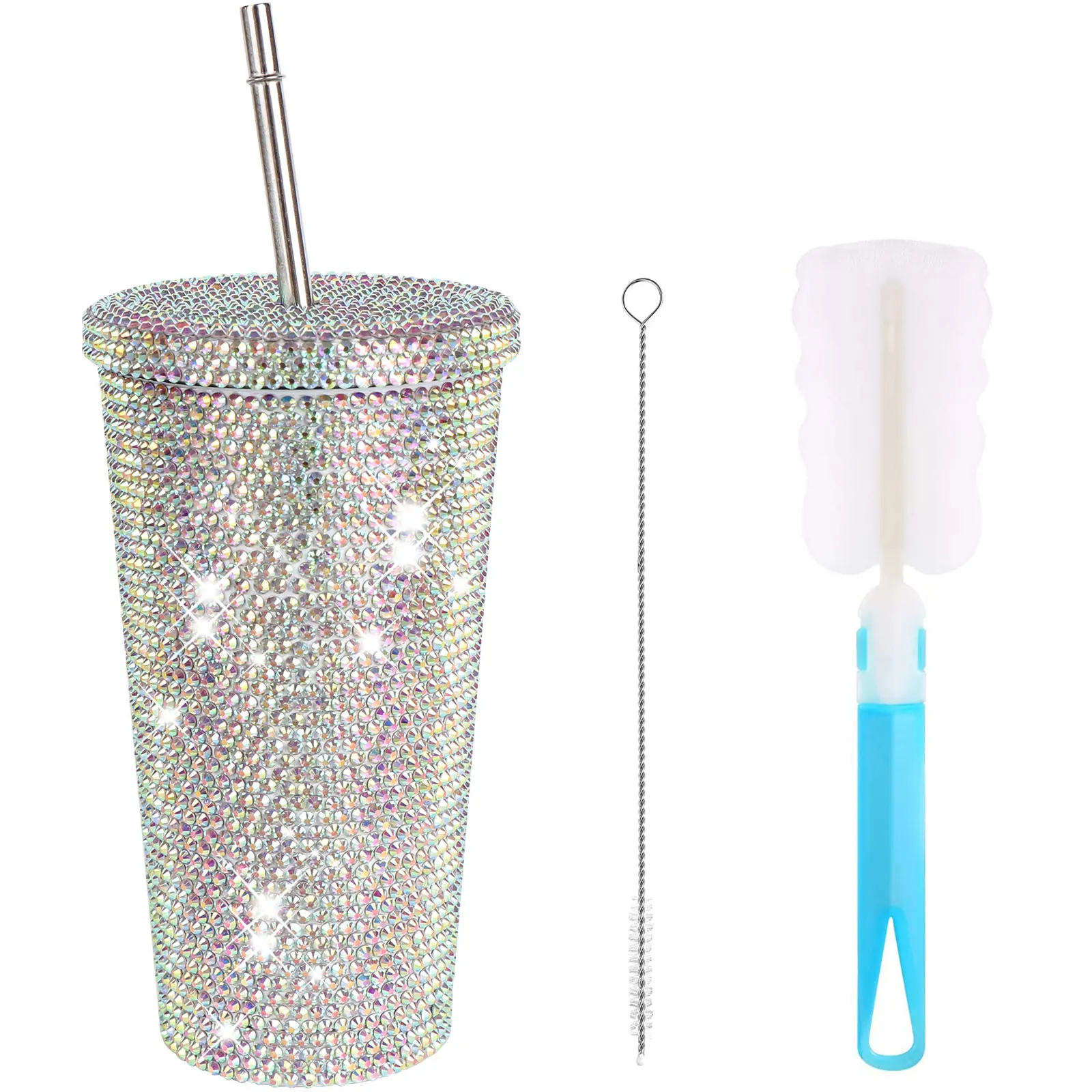 

16.9 oz Bling Diamond Straw Cup Glitter Water Bottle