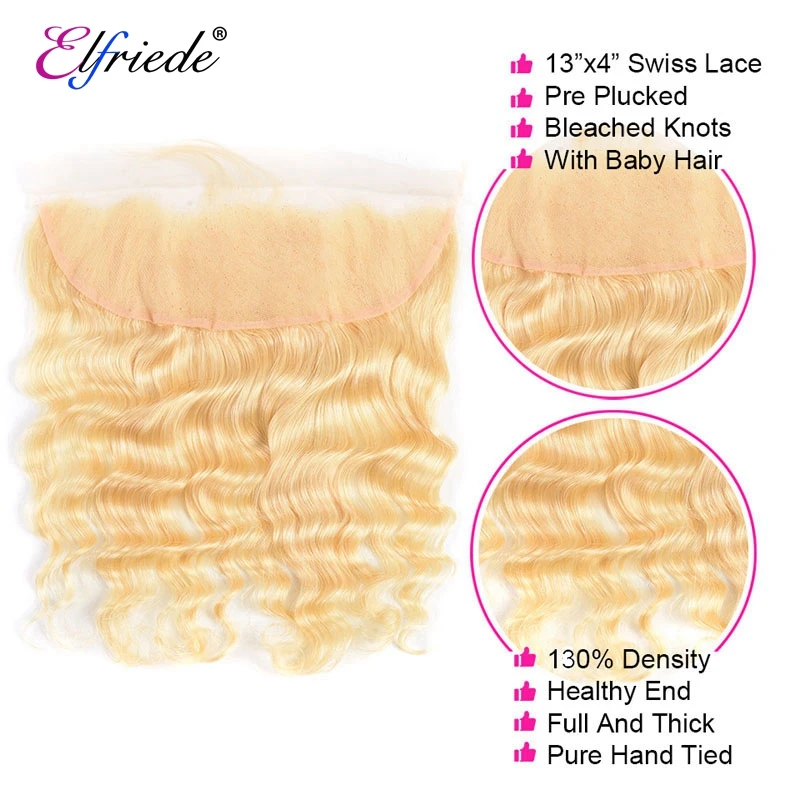 Elfriede #613 светлые свободные глубокие волнистые искусственные волосы с фронтальной