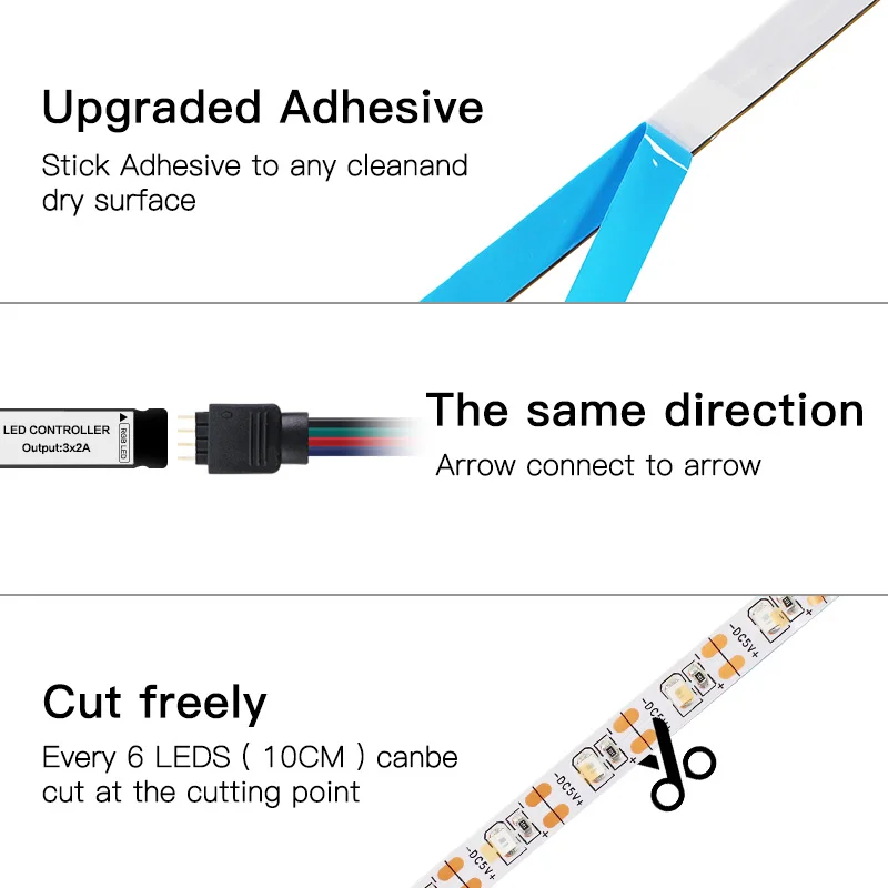 5 м SMD 2835 5050 Светодиодная ленсветильник DC 12 В гибкая светодиодная лента Белая