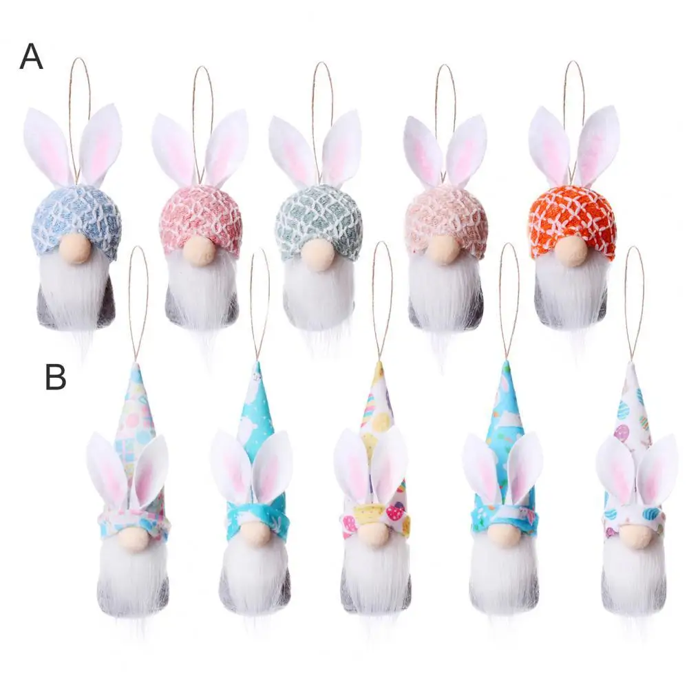 

5Pcs Easter Pendants Compact Cartoon Fabric Lovely Small Faceless Elf Dolls Holiday Easter Supplies