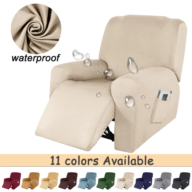 Waterproof Plain Sofa Cover Recliner Elastic Material Couch 
