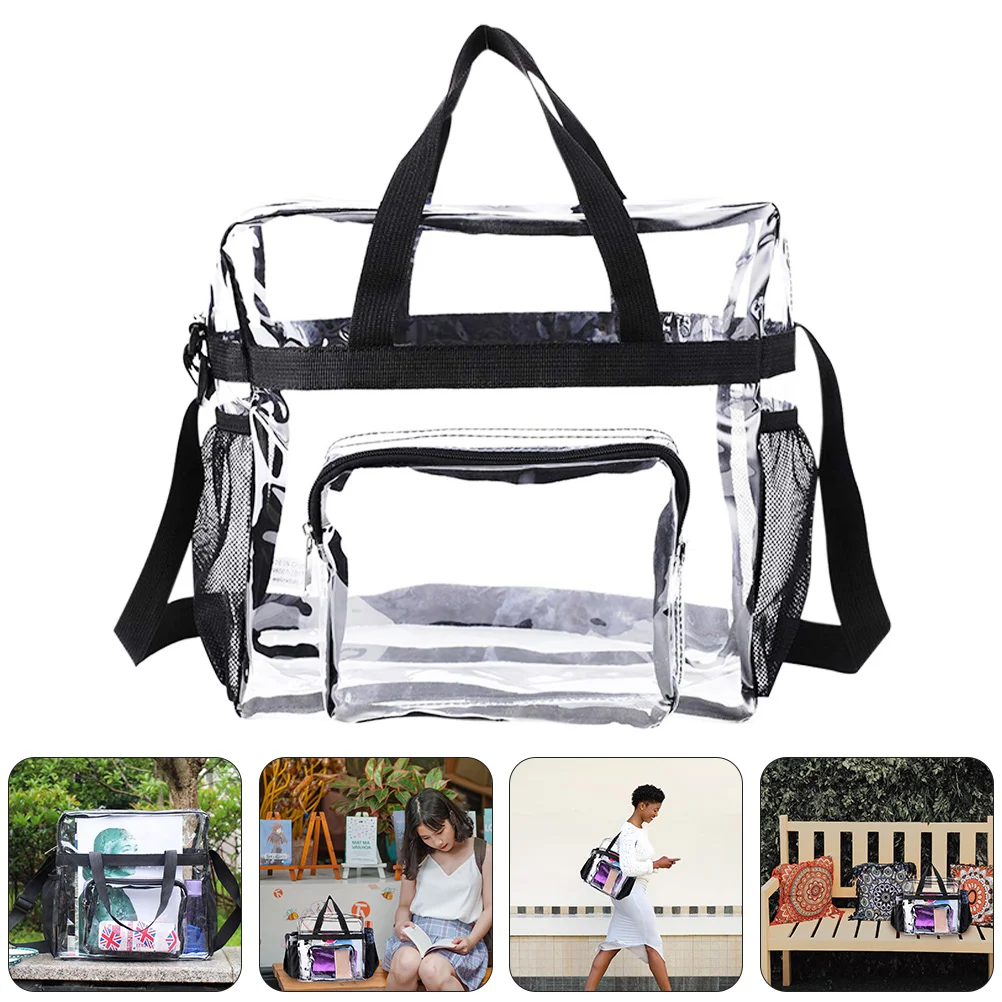 

Bag Clear Transparent Tote Handbag Crossbody Shoulder Beach Stadium Bags Messenger Toiletry Approved Travelcosmetic Zipper Large