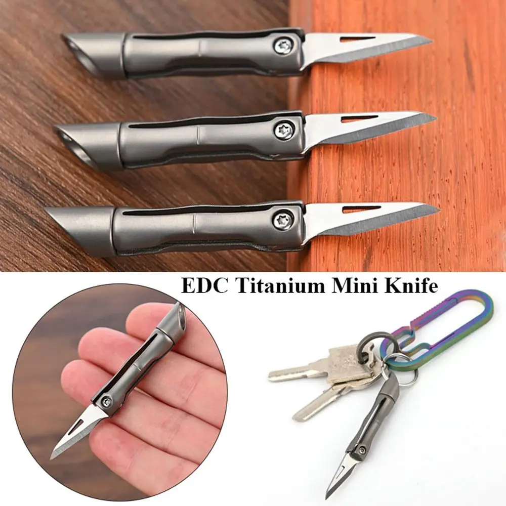 

Многофункциональные портативные мини-брелки для самообороны из титанового сплава, мини-нож для повседневного использования, карманный реж...