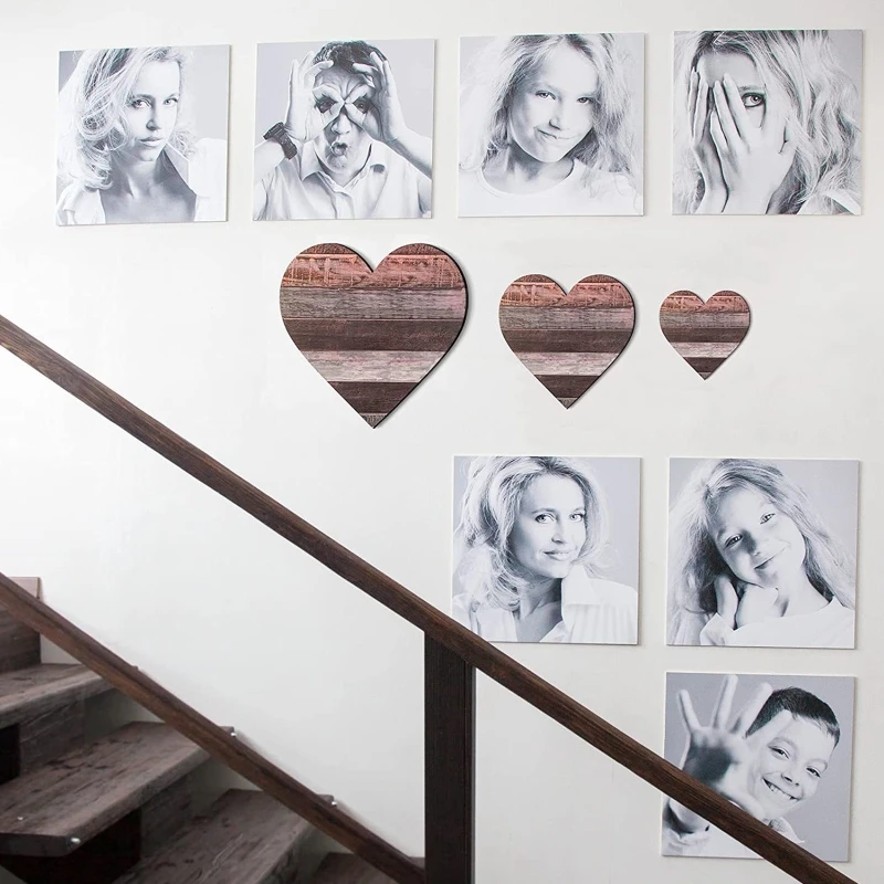 

Деревянный знак в форме сердца 3 шт./компл. Настенный декор, Деревянные Подвески для творчества