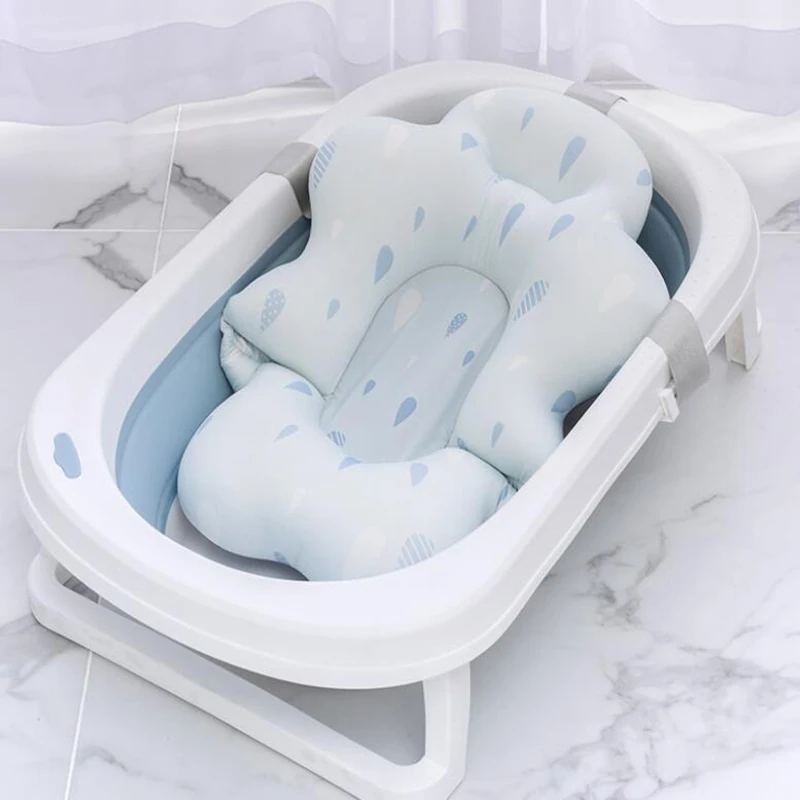 

Baby Shower Bath Tub Pad Non-Slip Newborn Bathtub Mat Safety Nursing Foldable Support Comfort Body Cushion Mat Pillow