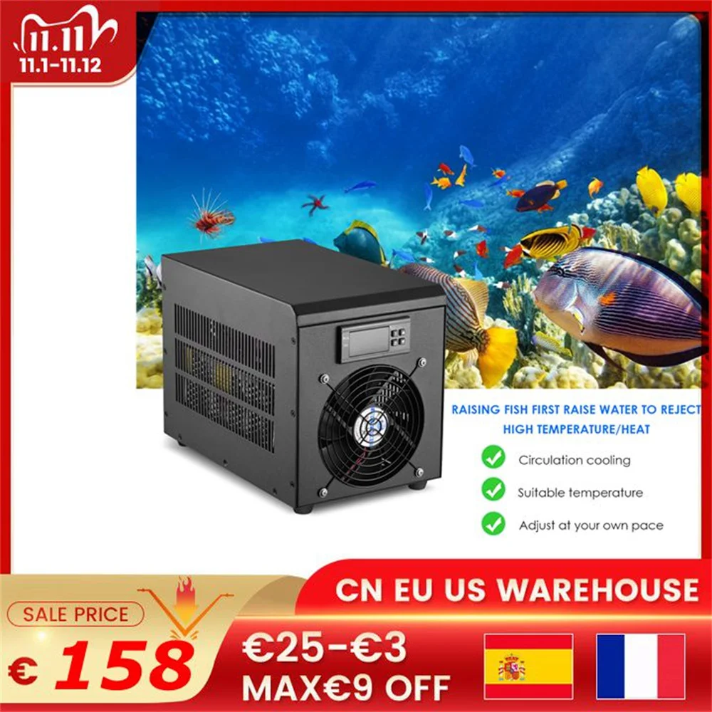 

Aquarium Water Chiller 50L Fish Tank Cooler Heater System 10-40℃ Constant Temperature Device 180W Sustainable Refrigeration