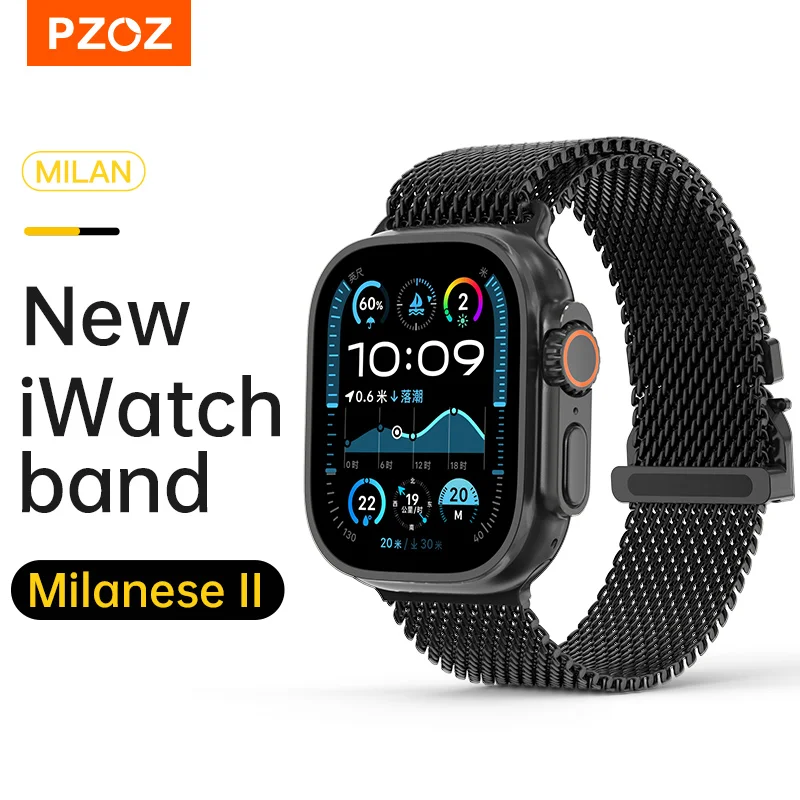 Титановый ремешок PZOZ для Apple Watch 10 9 8 7 6 SE 5 часов iWatch Series 42 мм 44 45 49 38 40