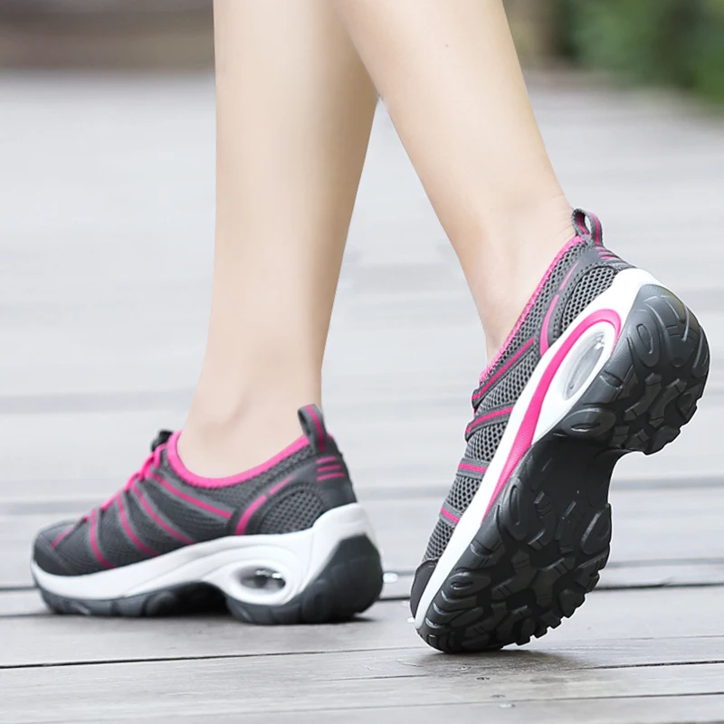 Casual Womens Walking Shoes Slip-on Fintness Jogging Shoe for Women Air Cushion Lightweigh Cofortable Outdoor Sports Fotowears