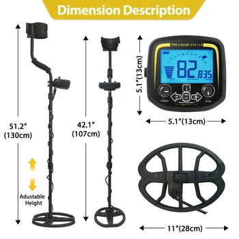 Treasure Hunter GX850 11inch Coil Metal Detector 850 Professional Underground Waterproof Gold Detector Pinpointer High Sensitive 5