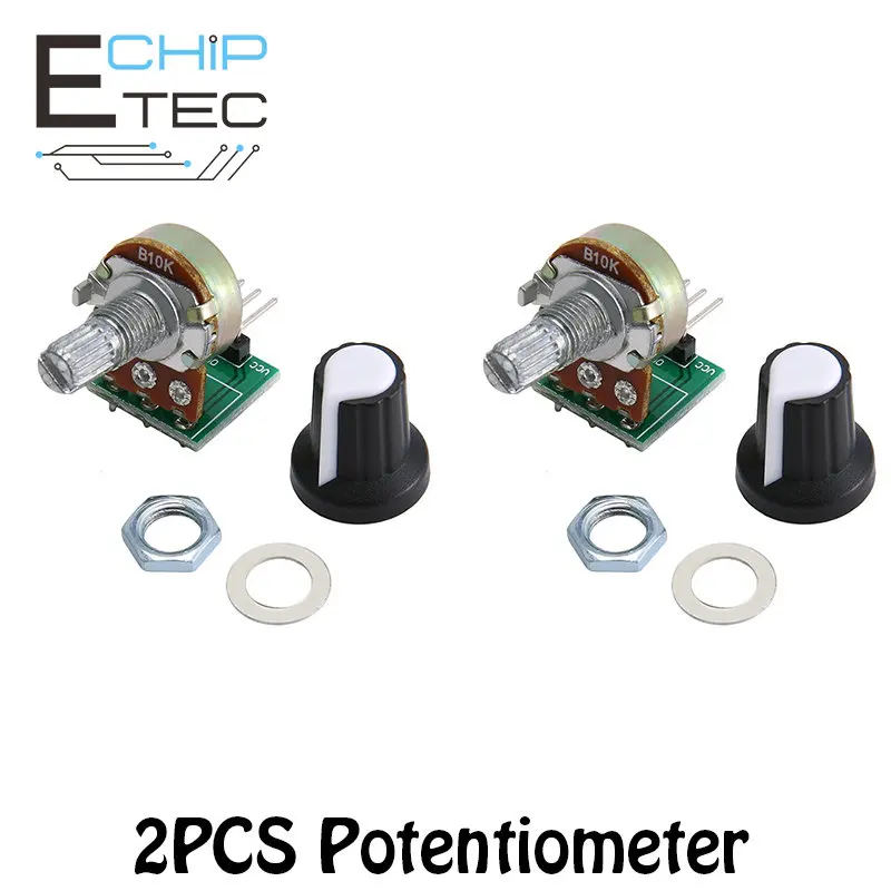 

2PCS 10K Resistance Potentiometer Module Adjustable Resistance Module Analog Output Voltage 0-5V