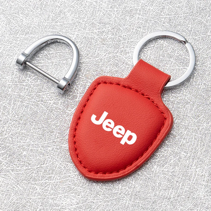 Кожаная Автомобильная эмблема брелок для ключей держатель Jeep Renegade Wrangler JL