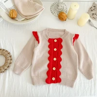 2022 autumn new baby knitted cardigan sweater girl children long sleeve fashion tops coat boy infant cotton solid jacket clothes