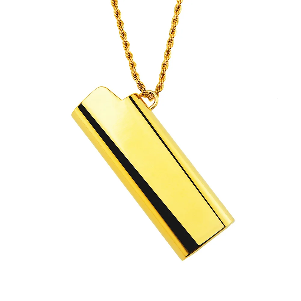 Cover Case Shape Hip Hop Rock Street Metal Pendant Necklace 