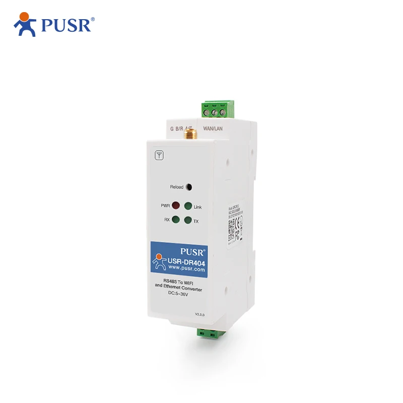

PUSR USR-DR404 1 port Din Rail Modbus RTU to TCP RS485 Serial to WiFi to Ethernet converters