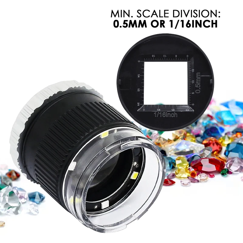 10x20 мм весы лупа УФ-светодиодное освещение увеличительное стекло для ювелира