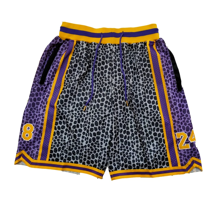 Men Basketball Shorts Snake Skin Pattern Four Pockets Sewing Embroidery Sports Outdoor Beach Pants Fitness Black Grey 2023 New