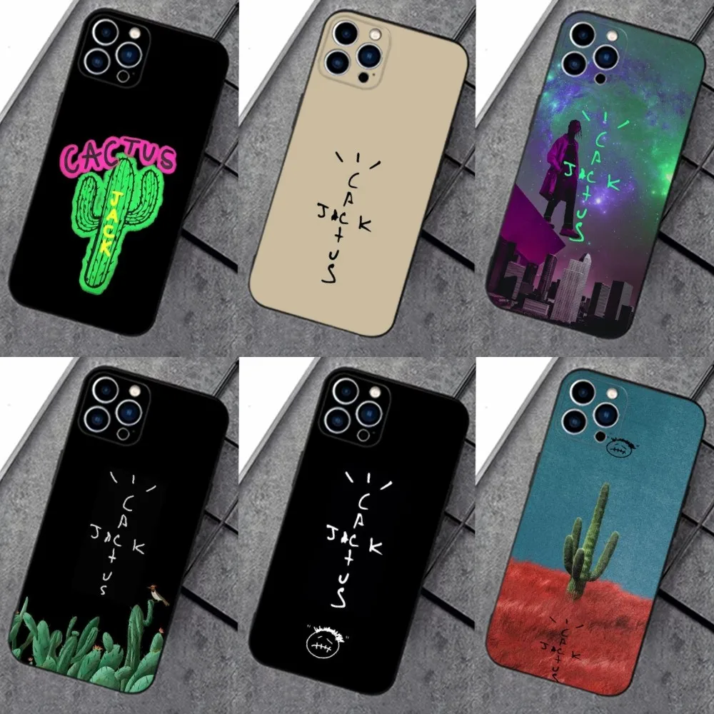 Чехол для телефона T-Travis Scott Cactus J-Jacks iPhone 16 15 14 13 12 11 Plus Pro Max XS X XR SE Mini 8 7 мягкий