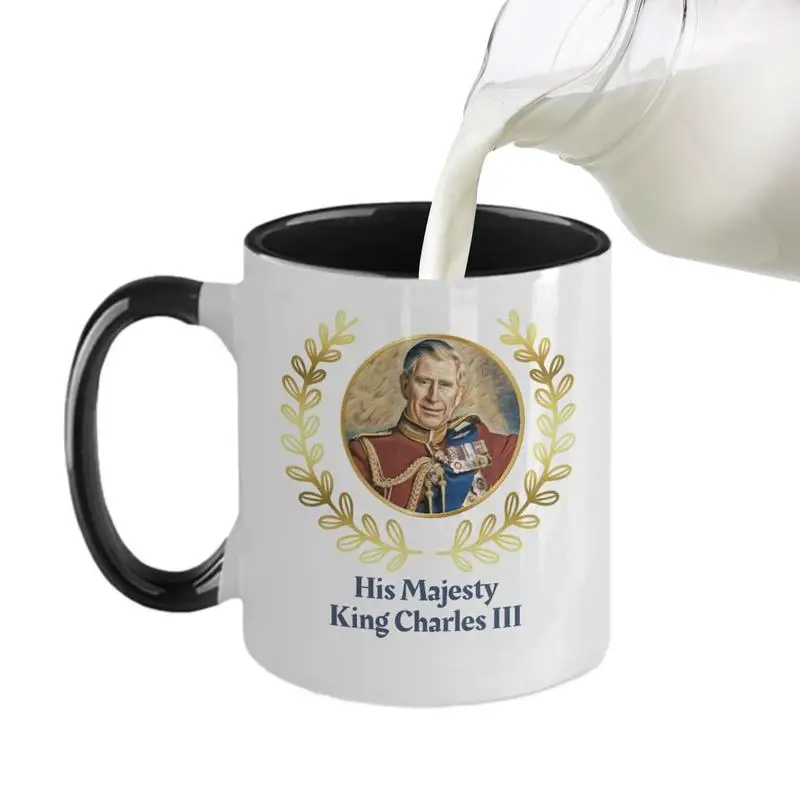 

Король Чарльз коронация кружка 350 мл керамические кофейные кружки с его величеством король печатная чашка кофейная кружка для королевского подарка