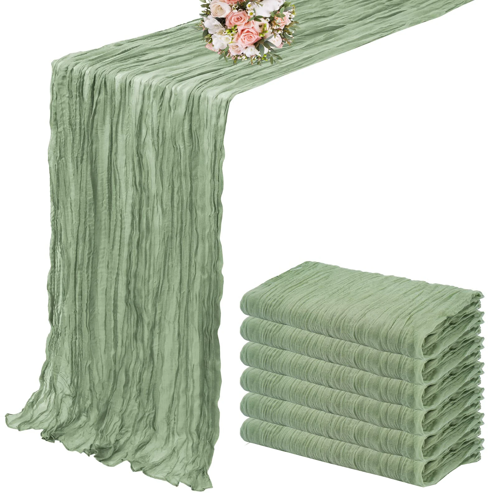 

6 шт. полупрозрачная марлевая дорожка для свадебного стола, фиолетовая марлевая салфетка для сервировки стола, обеденная вечеринка, рождественские банкетные арки, декор для торта