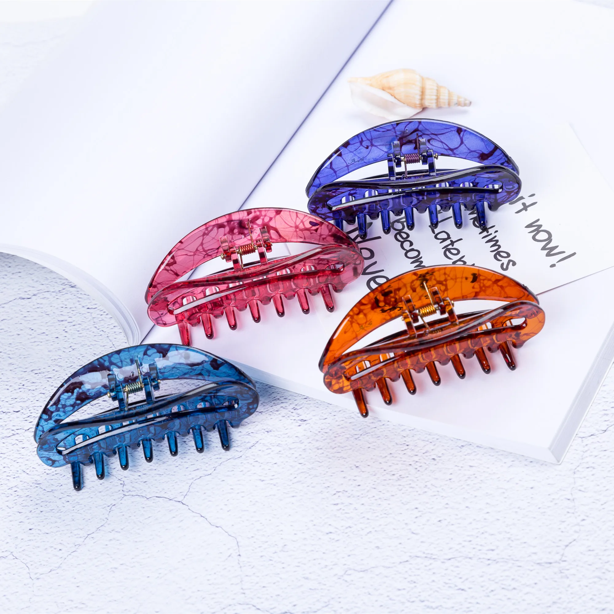 Заколка для волос с кристаллами 10 см