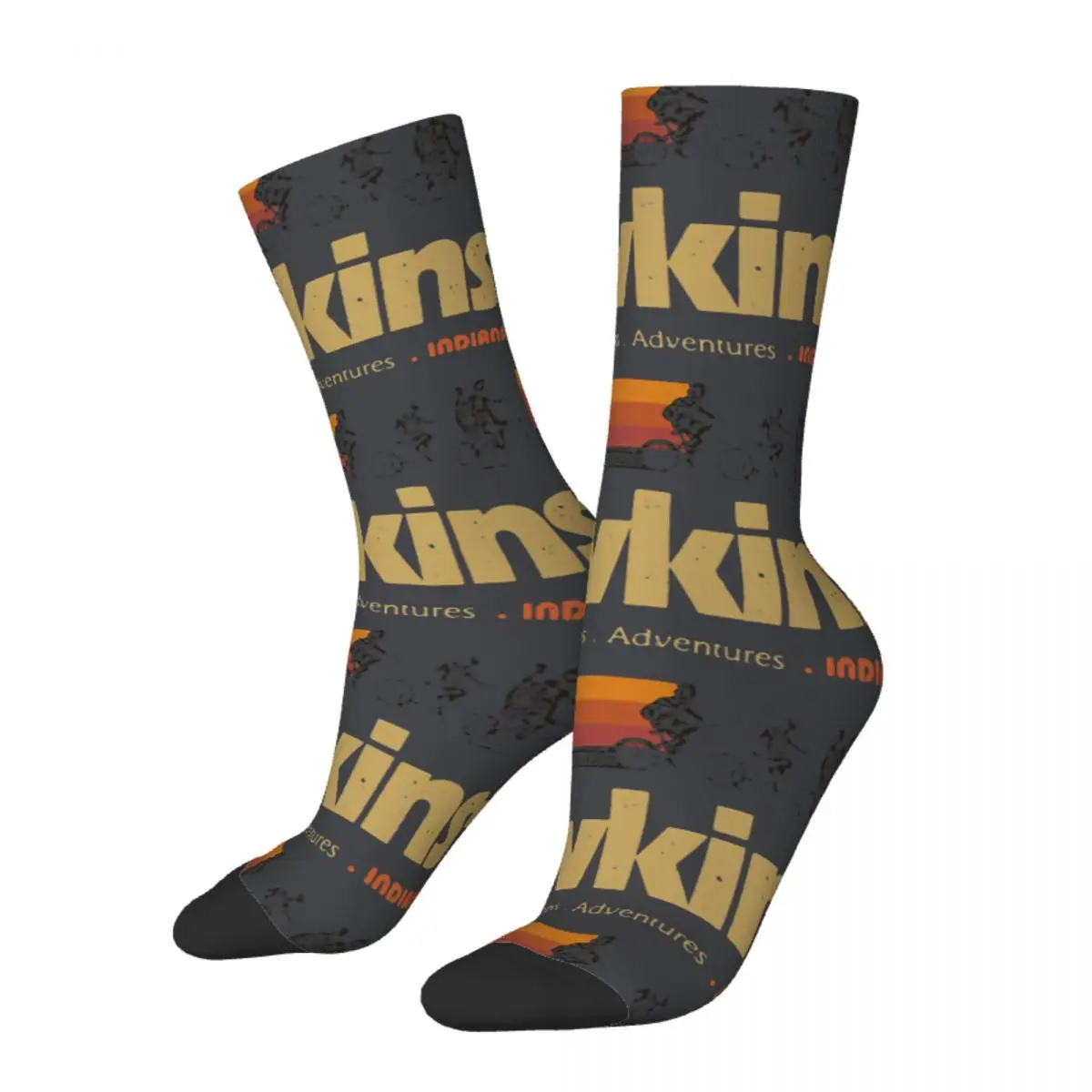 

Funny Crazy Sock for Men Visit Hawkins Indiana Vintage 80's Hip Hop Harajuku Stranger Things Joyce Jim Mike Eleven Sock