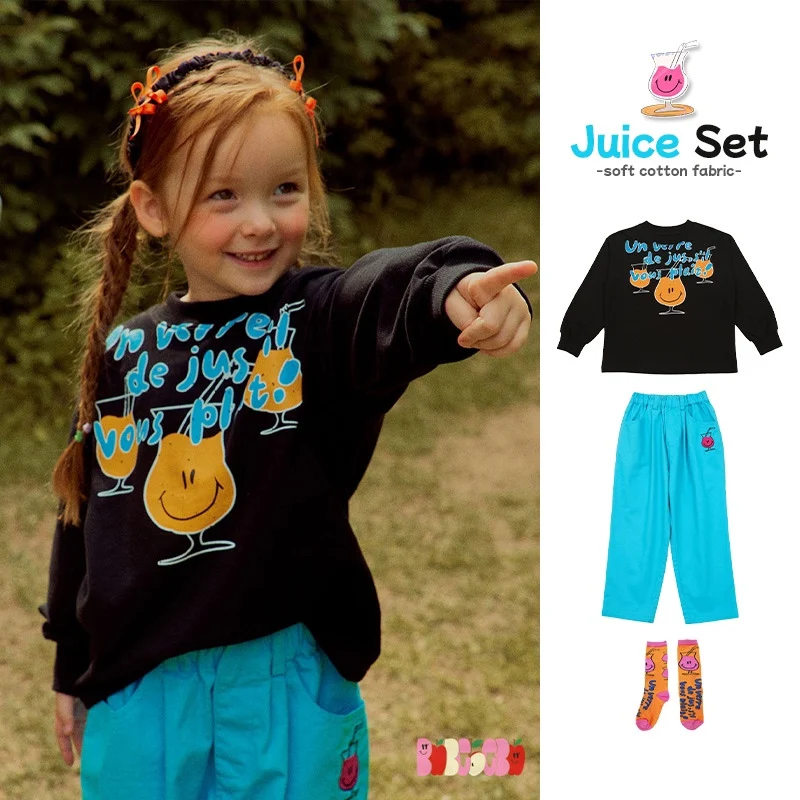 

Jenny&Dave2023 Autumn Nordic Boys' and Girls' Printed Cotton Letter T-shirt Base Shirt Children's Set Casual Pants Girl