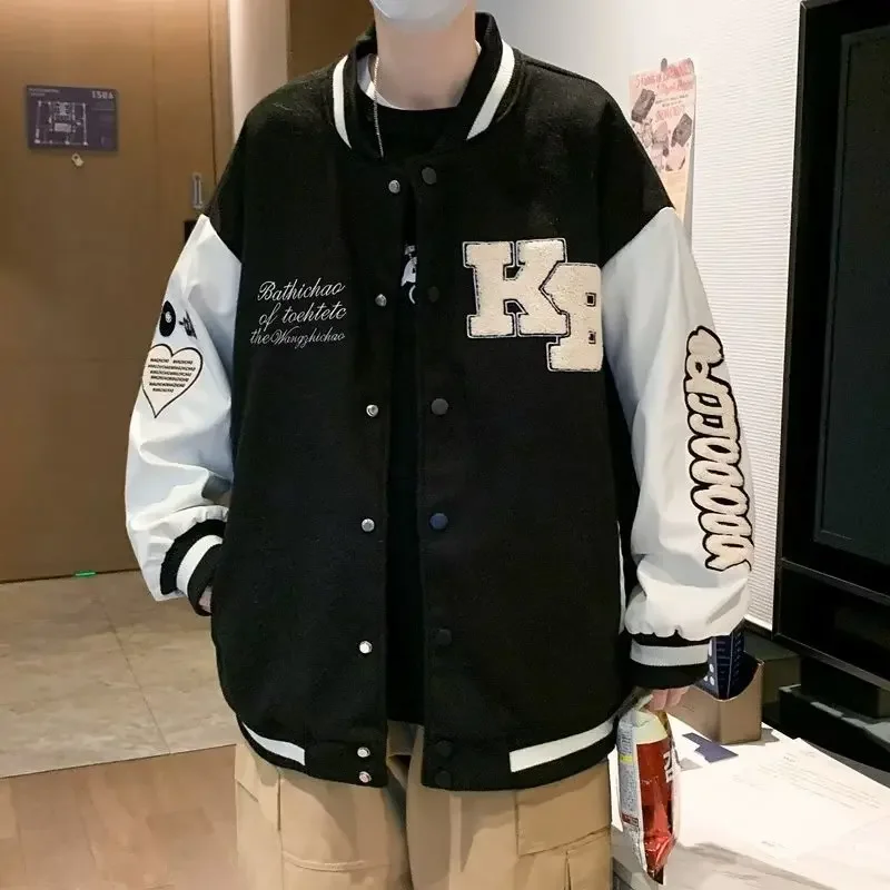 Куртка мужская бейсбольная в стиле кэжуал на осень/зиму 2023