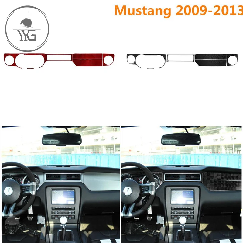 

For Ford Mustang 2009-2013 Carbon Fiber Car Stickers Dashboard Instrument Panel Trim Cover Interior Moulding Decorative Strips
