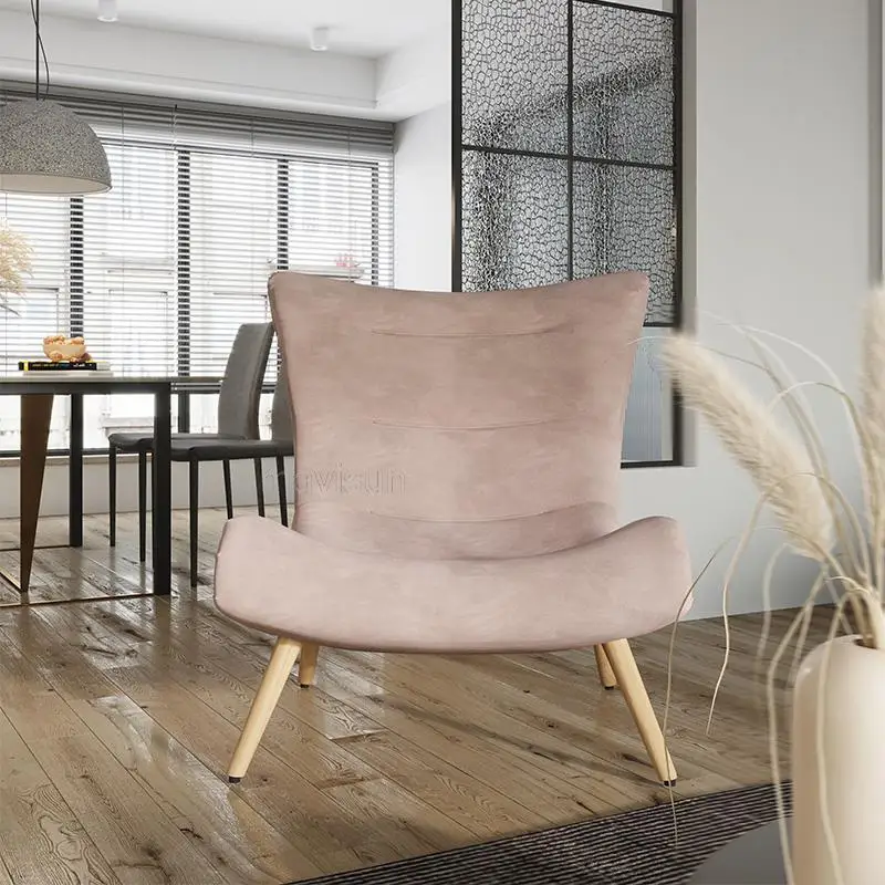 

Nordic Upholstered Single Sofa Chair Casual Living Design Nordic Balcony Bedroom Family Chaises Salle Manger Home Furniture