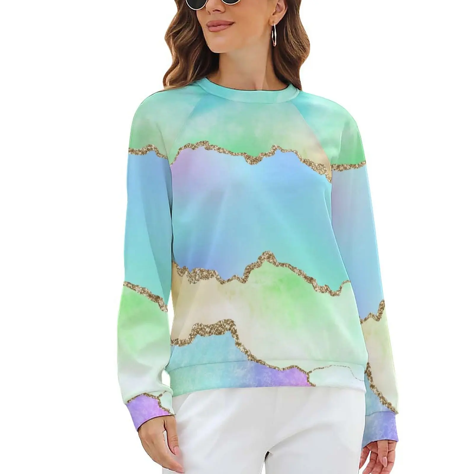 Мраморные толстовки с эффектом омбре зимняя уличная одежда металлическим