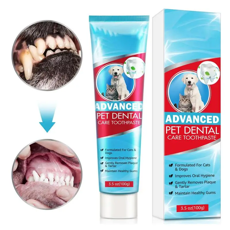 

Pet Toothpaste Cat Dog Fresh Breath Toothpaste Deodorant Tartar Plaque Cleaning Dog Oral Care Edible Toothpaste Pet Supplies