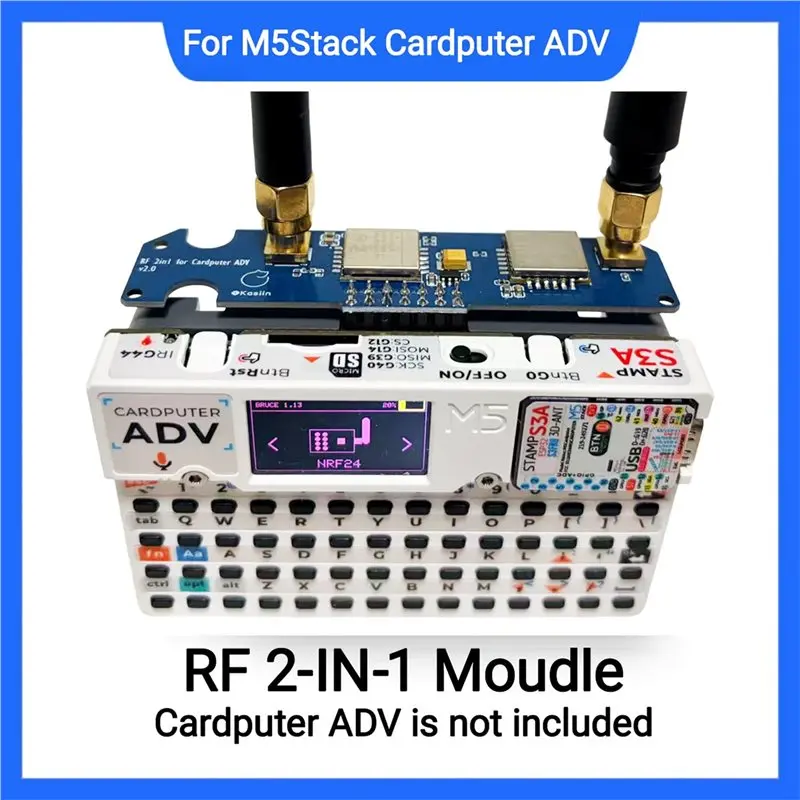 Фото Двухдиапазонный модуль B27B NRF24 и CC1101 2-в-1 для платы M5stack Cardputer ADV RF, улучшенная антенна для стабильности сигнала 2.4G/433M №3