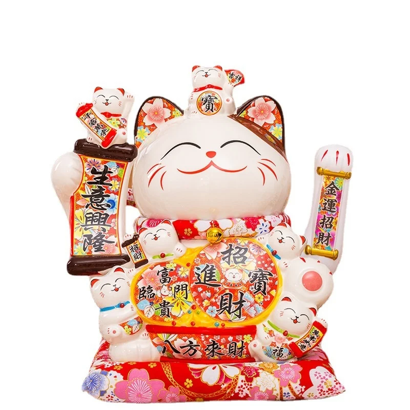 

Shaking 2022 hand beckoning cat ornaments opening large gifts automatic beckoning fortune cat cash register home decorations
