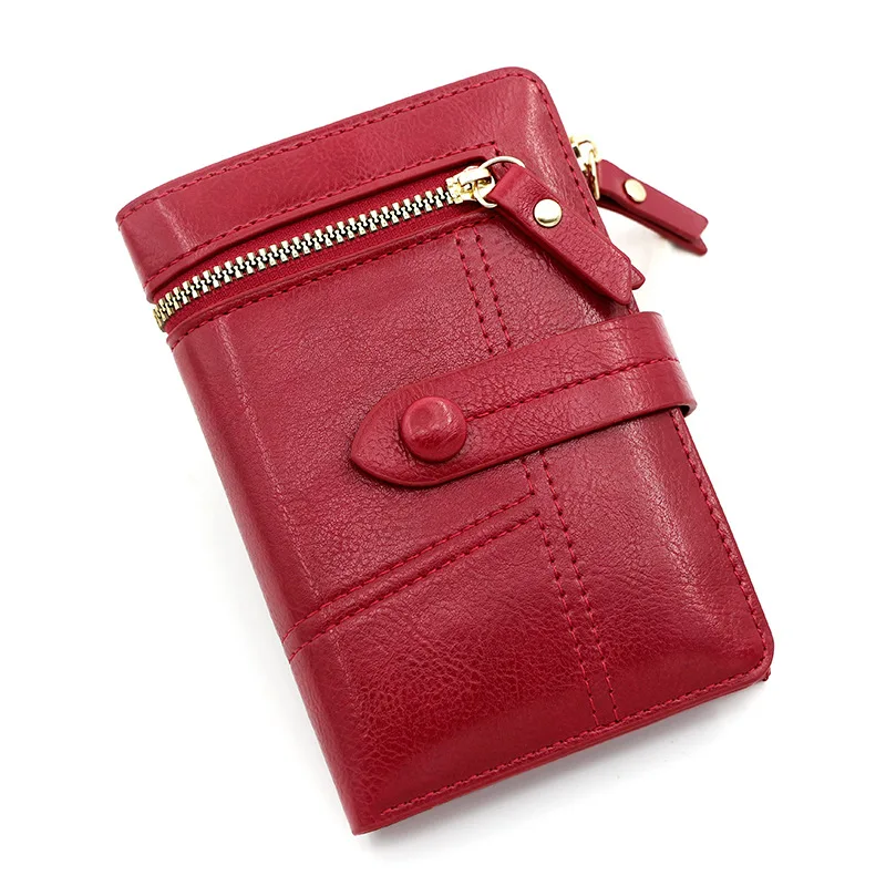 

Tri-fold Short Women Wallets With Coin Zipper Pocket Minimalist Frosted Soft Leather Ladies Purses Female Small Wallet 2023