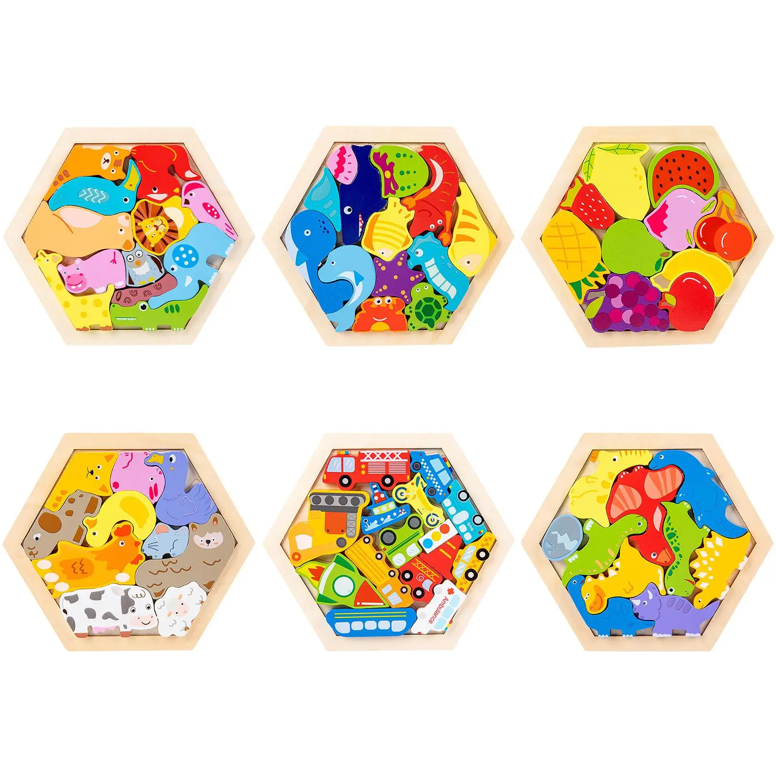 

Wooden Jigsaw Puzzles Educational Toy Blocks Education Learning Toy for Kids