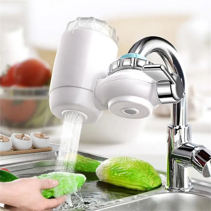 

Белый очиститель воды на смеситель, бытовой очиститель воды, штыковой фильтр, аксессуары для ванной комнаты, фильтрующий элемент