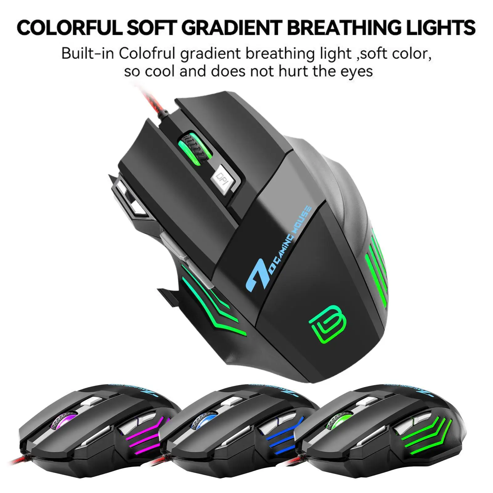 

BAJEAL Game G5 Wired Mouse Gamer Gaming Mouse Computer Ergonomic Mause With Backlight RGB Silent Mice For Laptop PC