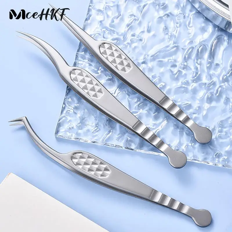 

1PCS High Precision Eyelash Tweezers For Makeup Tool False Lash Extension Eyebrow Designer Pliers Hair To Hair Nail Art Clips