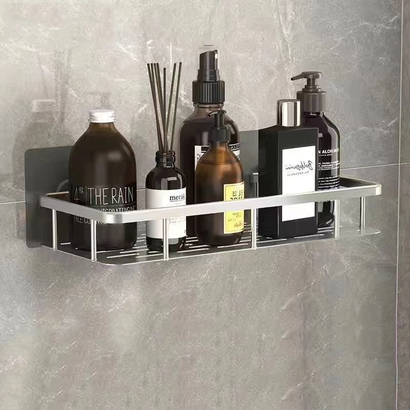 

Punch-free Bathroom Shelf Shelves Wall Mounted Shampoo Storage Rack for Kitchen Holder Square Aluminum Bath Organizer Accessorie